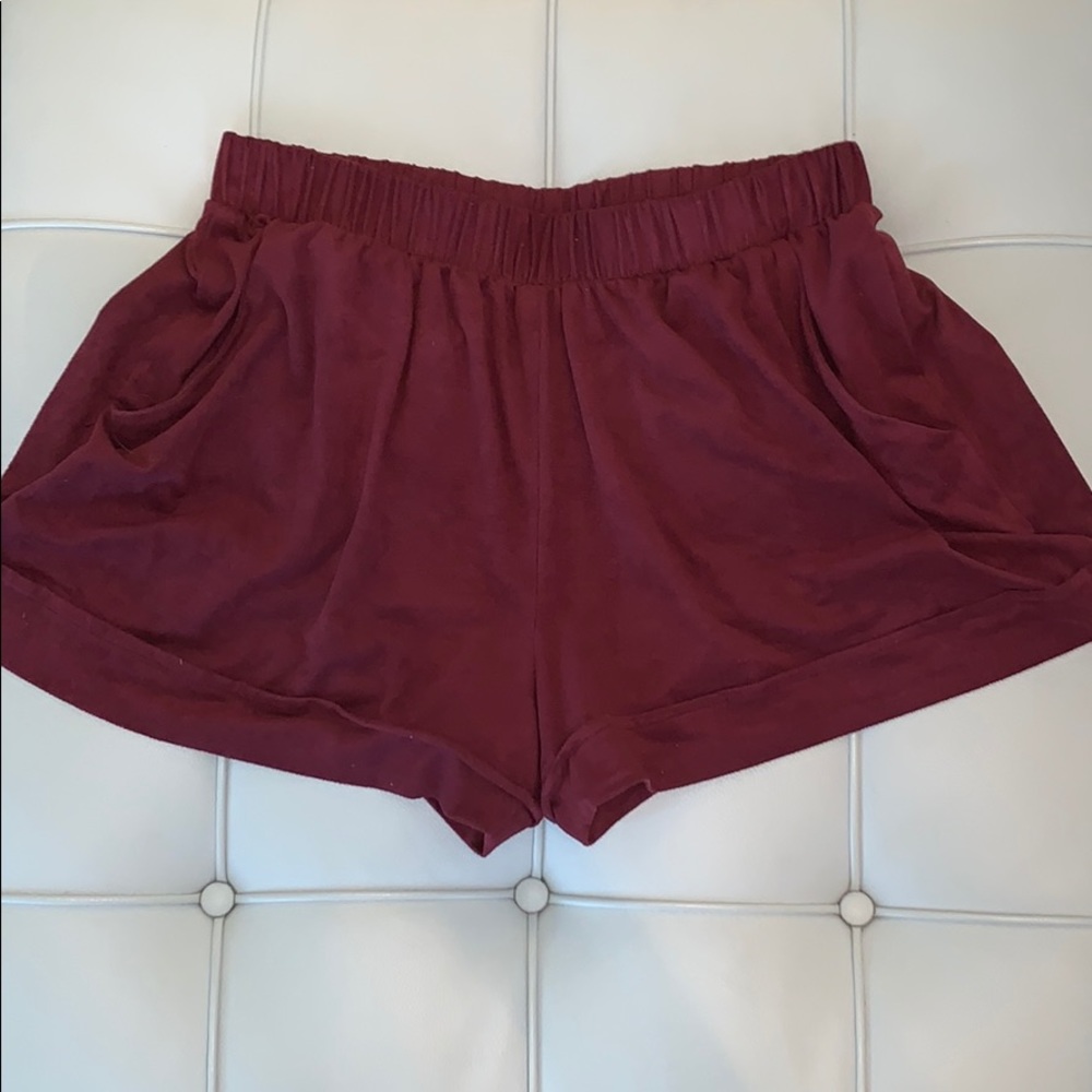 Impeccable Pig Wine-Colored Suède Shorts